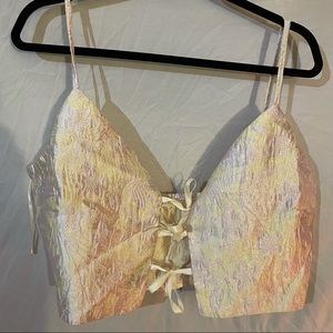 Pastel tie in front crop top!